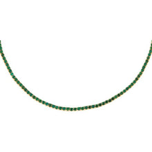 Load image into Gallery viewer, Emerald 14K Gold Tennis Necklace