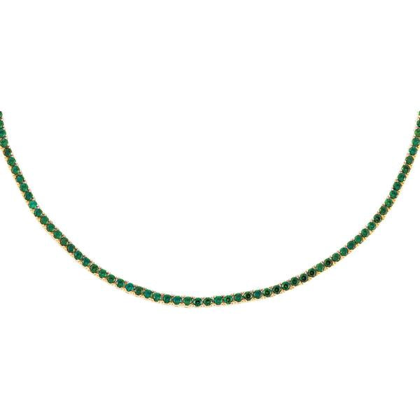 Emerald 14K Gold Tennis Necklace