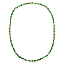 Load image into Gallery viewer, Emerald 14K Gold Tennis Necklace